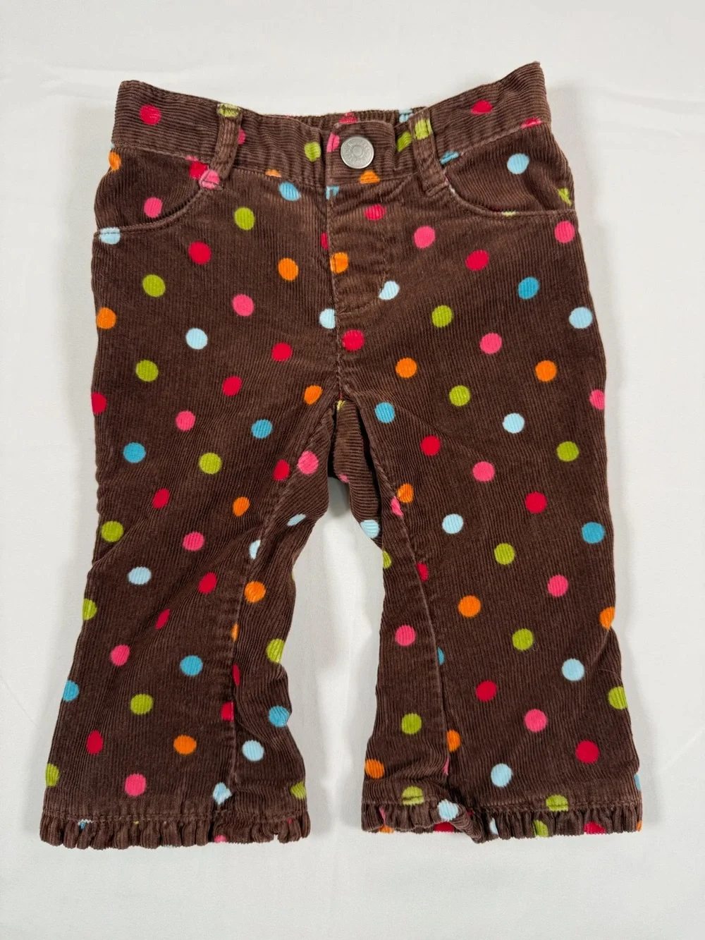 GYMBOREE Winter Polka Dot Girls Corduroy Pants Size 6-12M Bootcut Cottage 2012